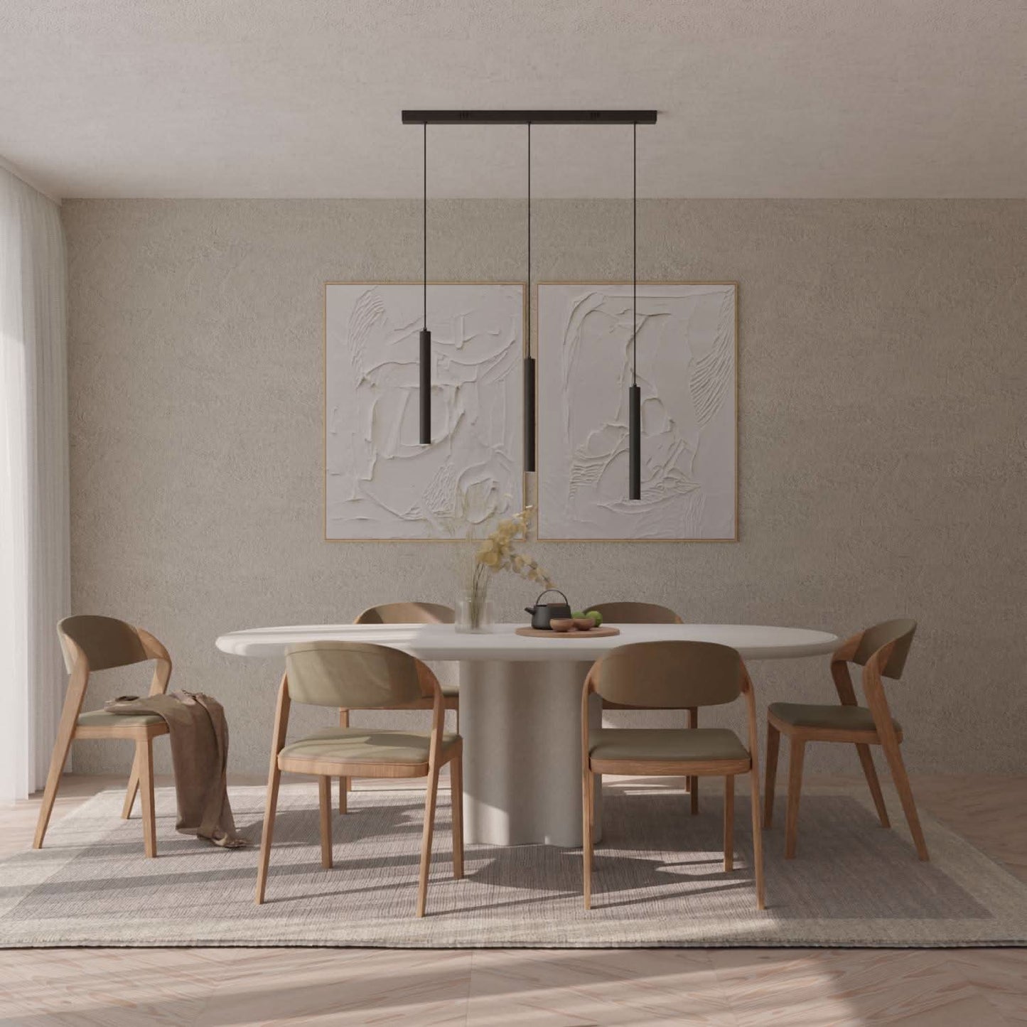 Adjustable Pendant Ceiling Light for Dining Room | Modern LED Hanging Lamp
