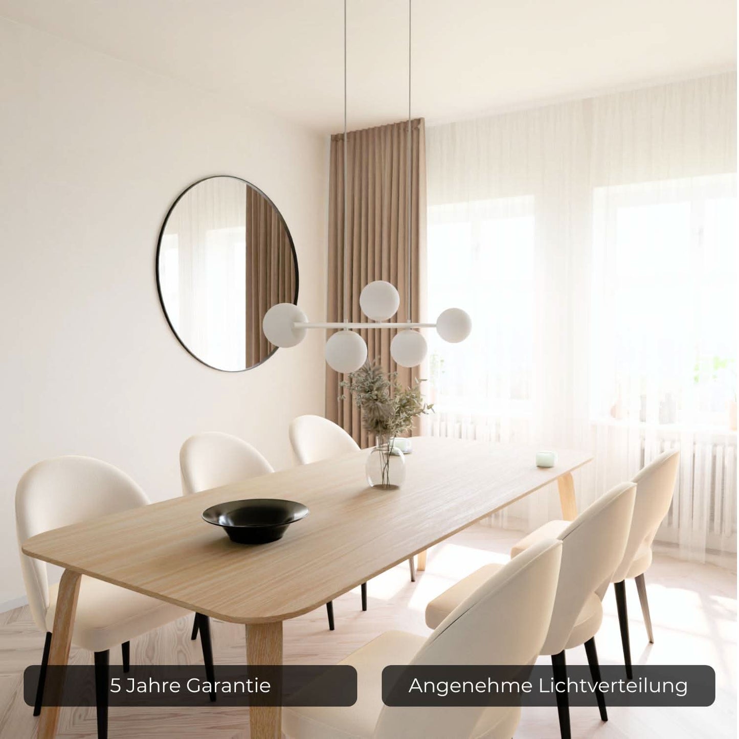 Modern Globe Pendant Ceiling Light for Dining Room | Elegant LED Hanging Lamp