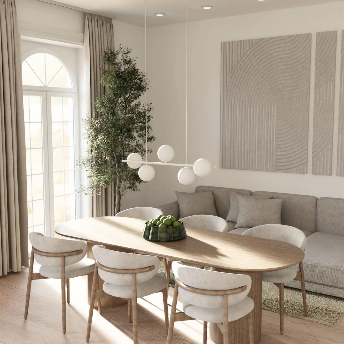 Modern Globe Pendant Ceiling Light for Dining Room | Elegant LED Hanging Lamp