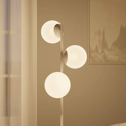 Modern Floor Lamp with Travertine Base | Elegant Standing Light for Living Room
