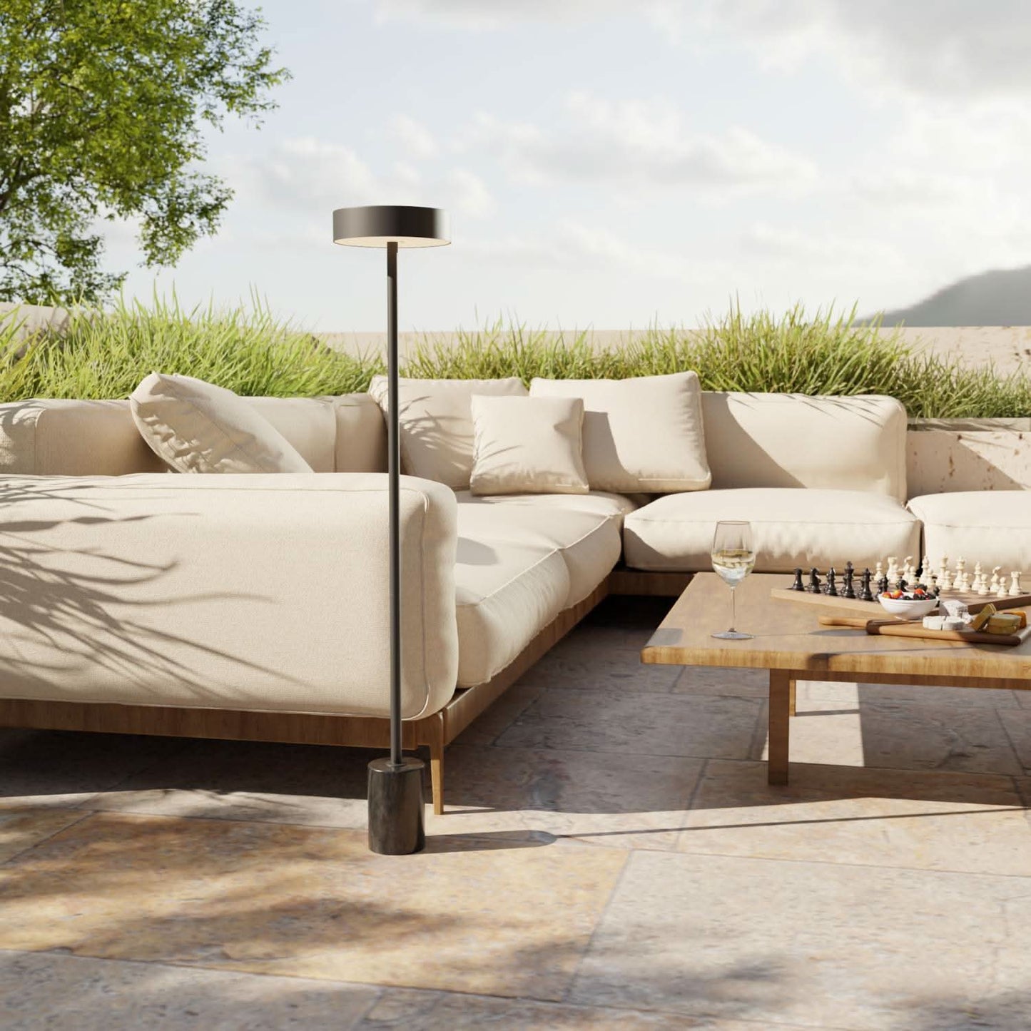 Cordless Outdoor Floor Lamp with Rechargeable Battery | Standing Light for Garden