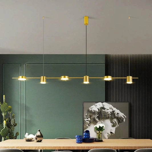 Modern LED Pendant Ceiling Light in Black and Gold | Stylish Dining Room Chandelier