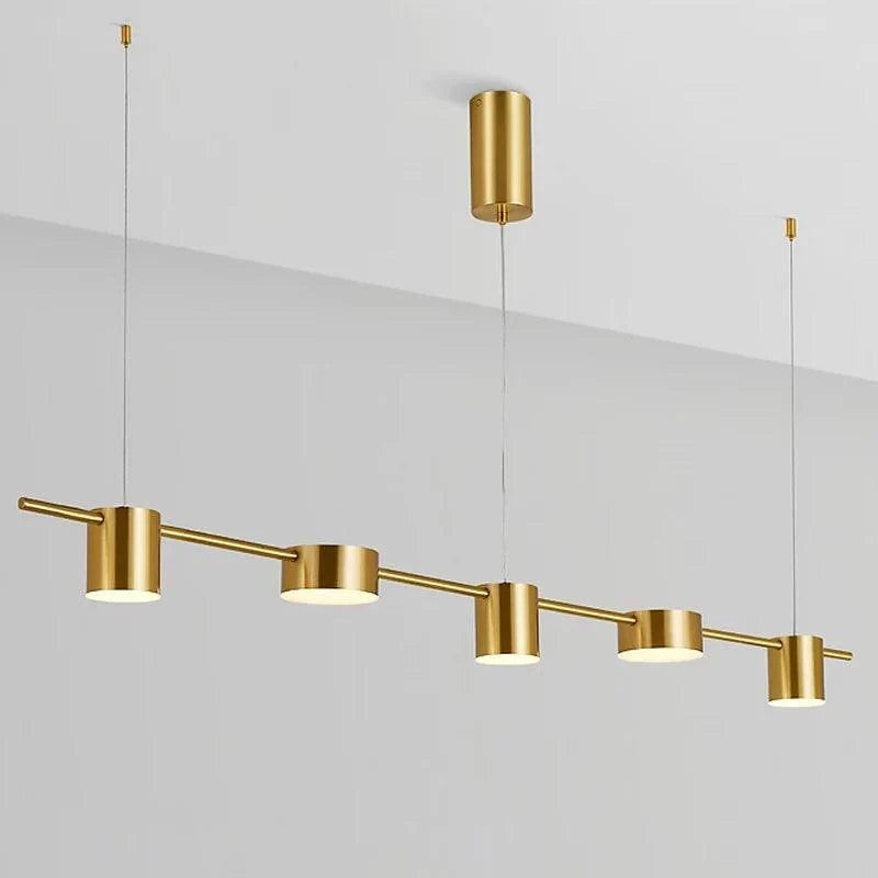 Modern LED Pendant Ceiling Light in Black and Gold | Stylish Dining Room Chandelier