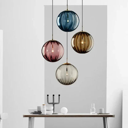 Modern Glass Globe Pendant Ceiling Light | Elegant Hanging Lamp for Bedroom & Dining