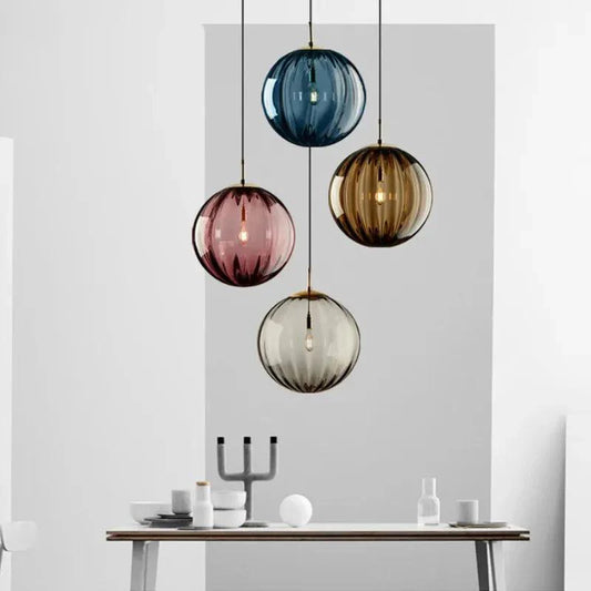 Modern Glass Globe Pendant Ceiling Light | Elegant Hanging Lamp for Bedroom & Dining