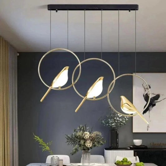 Artistic Bird Design Pendant Ceiling Light | Modern Dimmable LED Chandelier Lamp