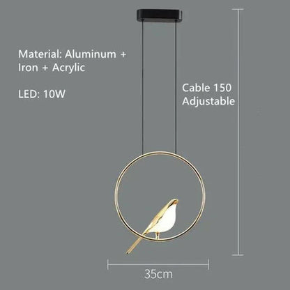 Artistic Bird Design Pendant Ceiling Light | Modern Dimmable LED Chandelier Lamp