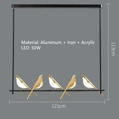 Artistic Bird Design Pendant Ceiling Light | Modern Dimmable LED Chandelier Lamp