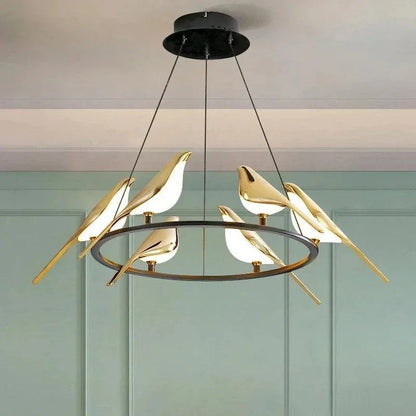 Artistic Bird Design Pendant Ceiling Light | Modern Dimmable LED Chandelier Lamp