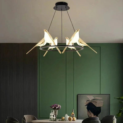 Artistic Bird Design Pendant Ceiling Light | Modern Dimmable LED Chandelier Lamp