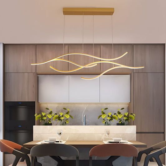 Modern LED Wave Pendant Ceiling Light | Stylish Linear Hanging Lamp