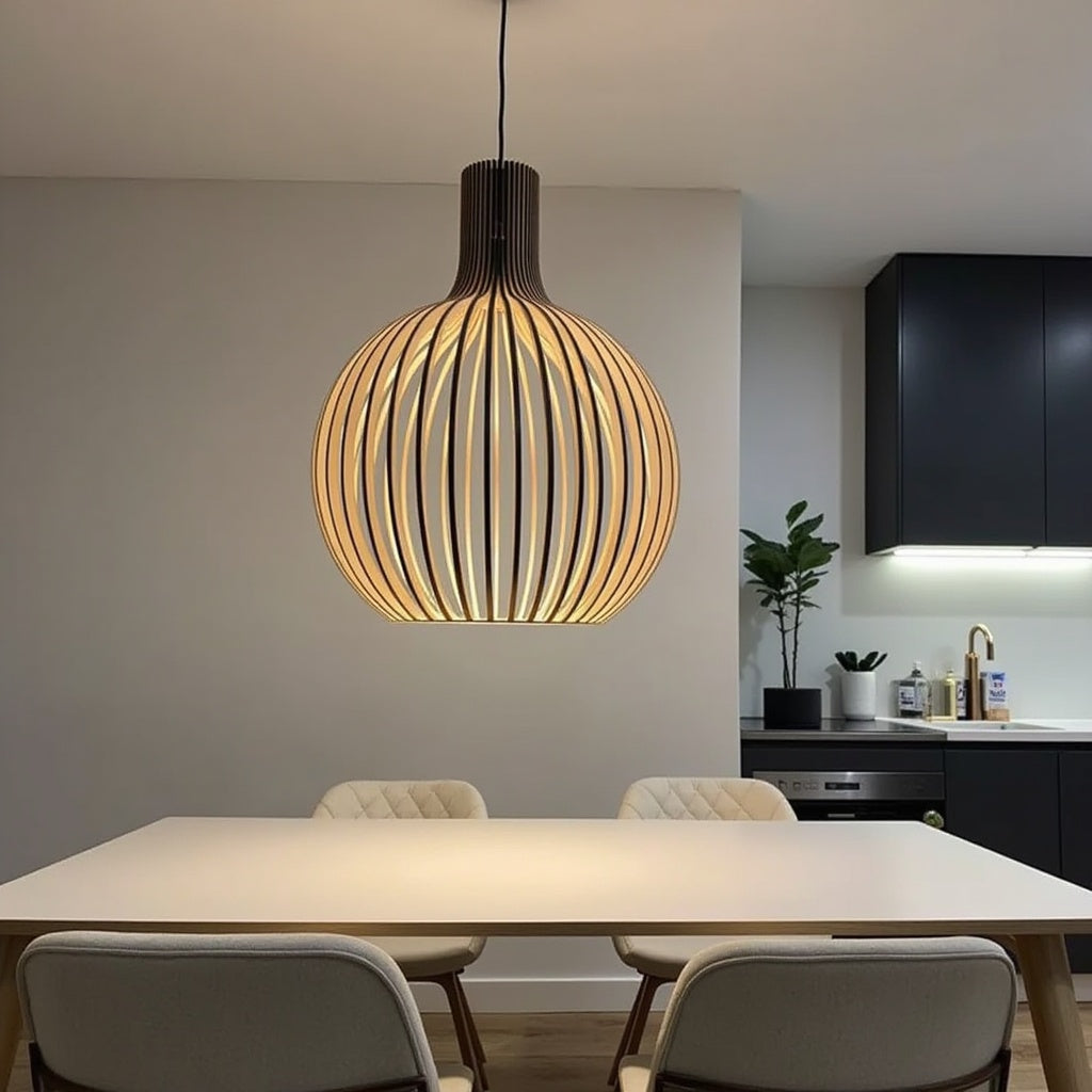 Wooden Pendant Ceiling Lamp | Modern Scandinavian Style