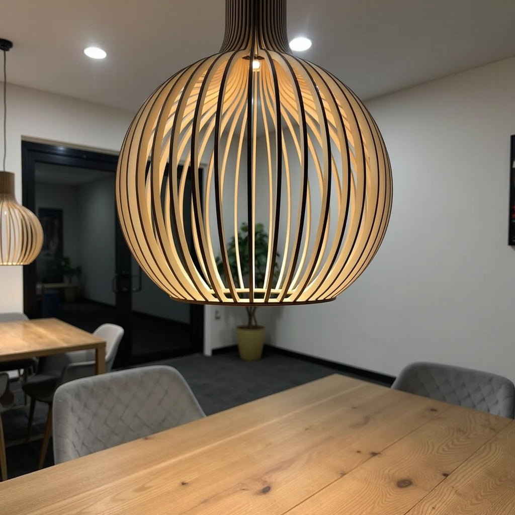 Wooden Pendant Ceiling Lamp | Modern Scandinavian Style
