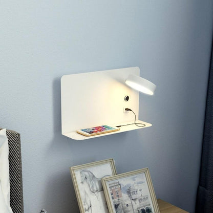 Modern LED Wall Light Sconce with USB Port | Bedroom and Living Room Bedside Lamp