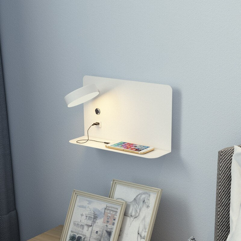Modern LED Wall Light Sconce with USB Port | Bedroom and Living Room Bedside Lamp