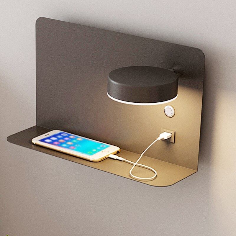 Modern LED Wall Light Sconce with USB Port | Bedroom and Living Room Bedside Lamp