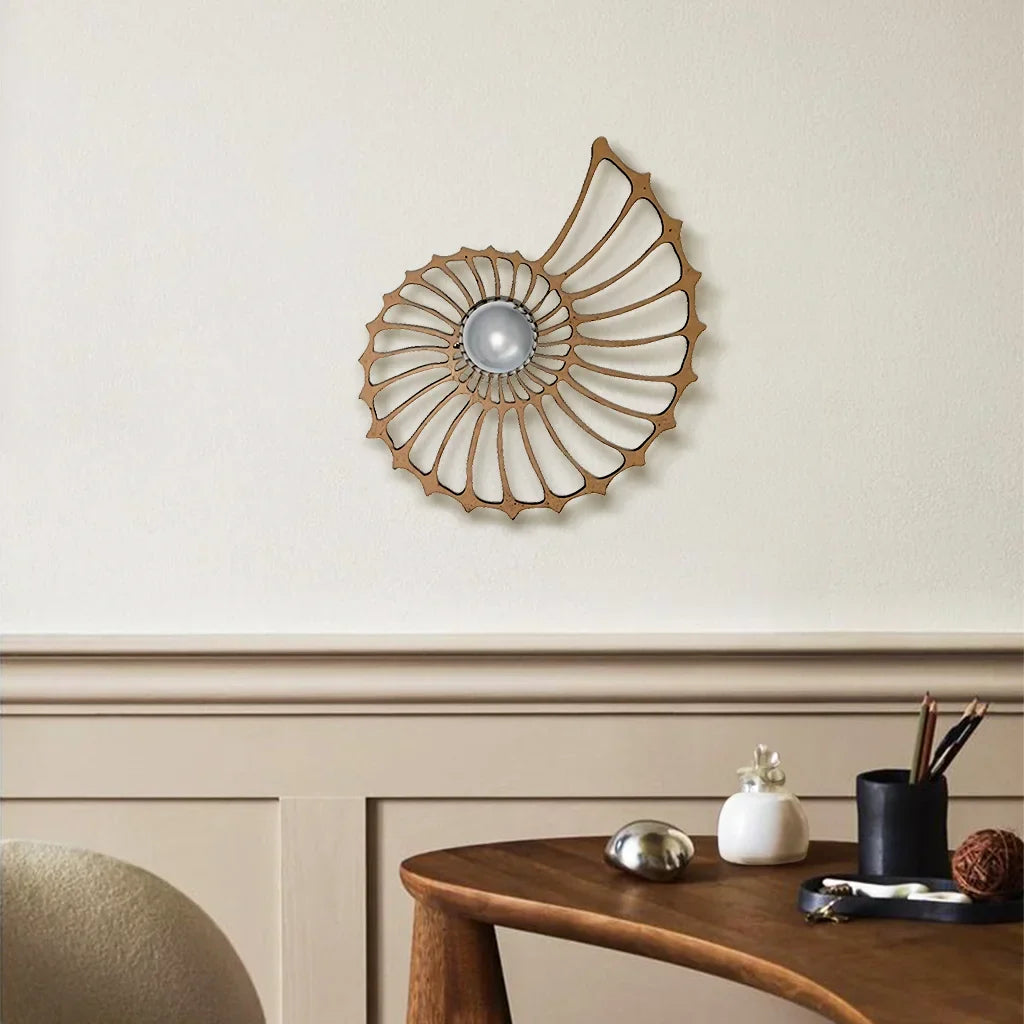 Decorative Nautilus Design LED Wall Lamp | Modern Shell Shaped Sconce for Bedroom