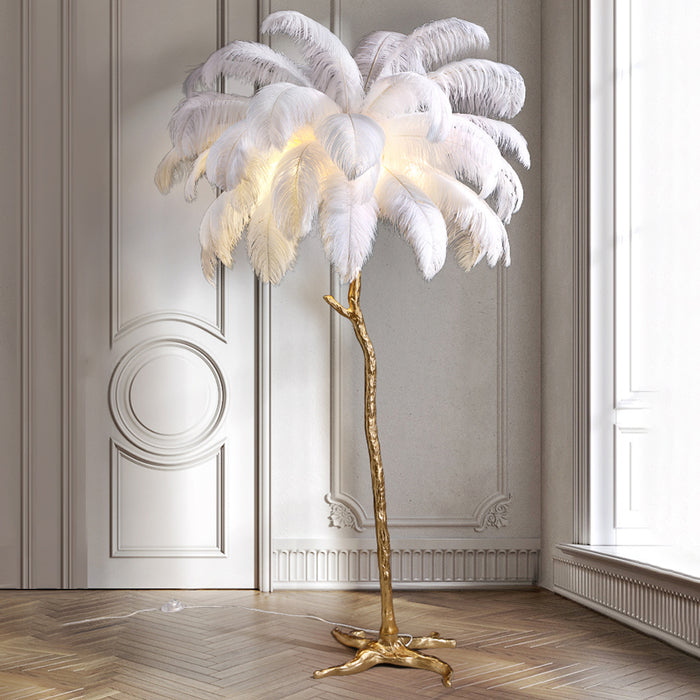 Luxury Feather Floor Lamp in Nordic Style | Decorative Standing Light for Living Room