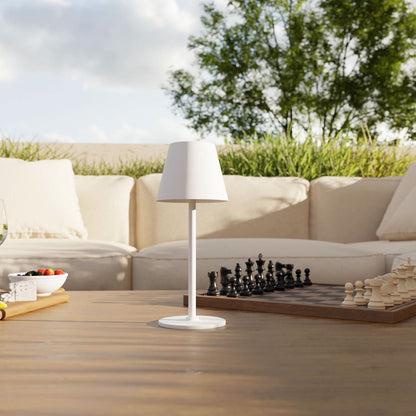 Rechargeable Outdoor LED Table Lamp with Warm Light | Modern Dining and Patio