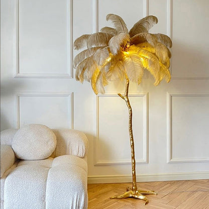 Luxury Feather Floor Lamp in Nordic Style | Decorative Standing Light for Living Room