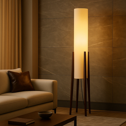 Modern Wooden Floor Lamp | Standing Light for Living Room and Bedroom