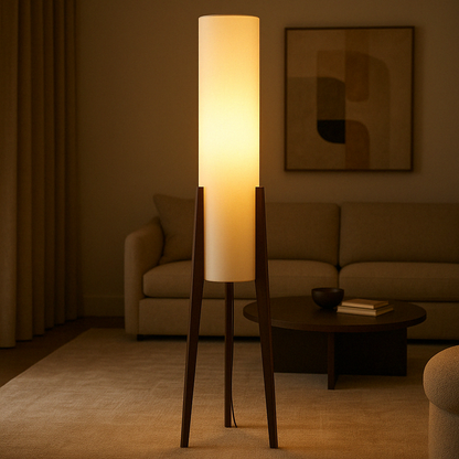 Modern Wooden Floor Lamp | Standing Light for Living Room and Bedroom