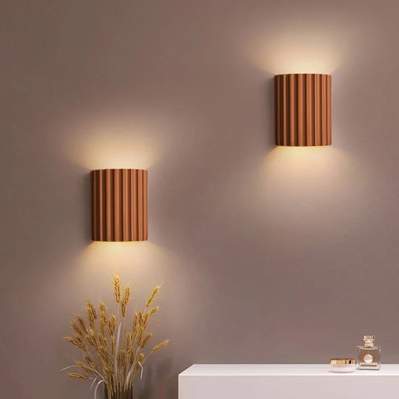 Ribbed Wall Lamp | Modern Sconce Light for Bedroom or Living Room