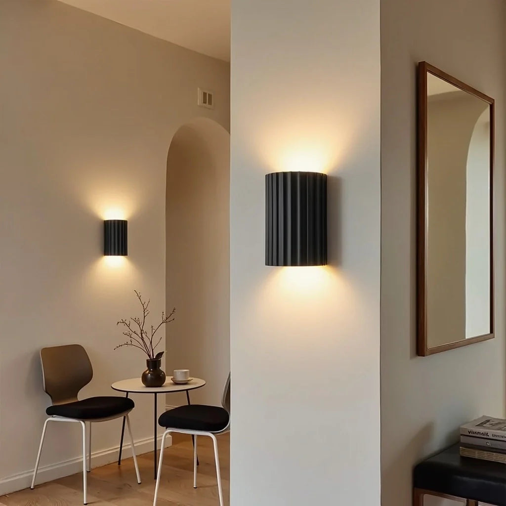 Ribbed Wall Lamp | Modern Sconce Light for Bedroom or Living Room