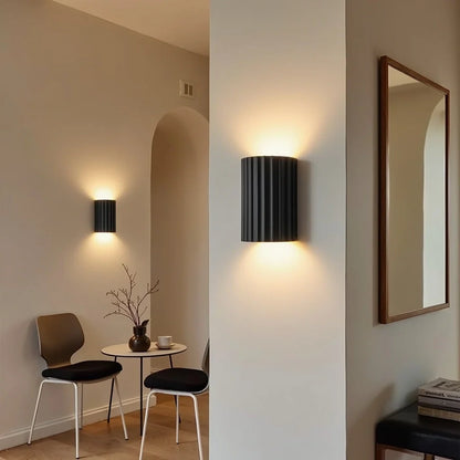 Ribbed Wall Lamp | Modern Sconce Light for Bedroom or Living Room