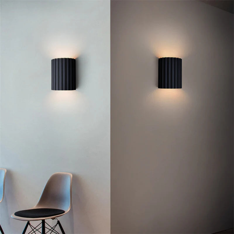 Ribbed Wall Lamp | Modern Sconce Light for Bedroom or Living Room