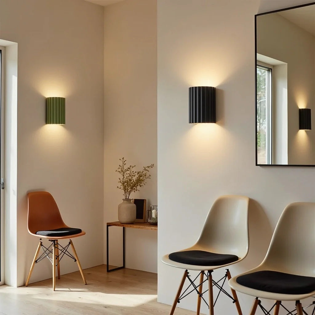Ribbed Wall Lamp | Modern Sconce Light for Bedroom or Living Room
