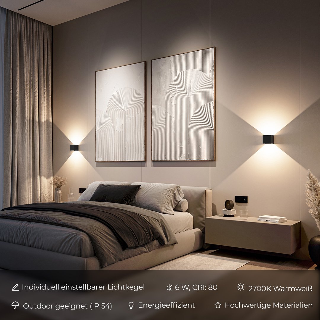 Modern LED Wall Light Sconce | Adjustable Indoor Outdoor Wall Lamp for Bedroom