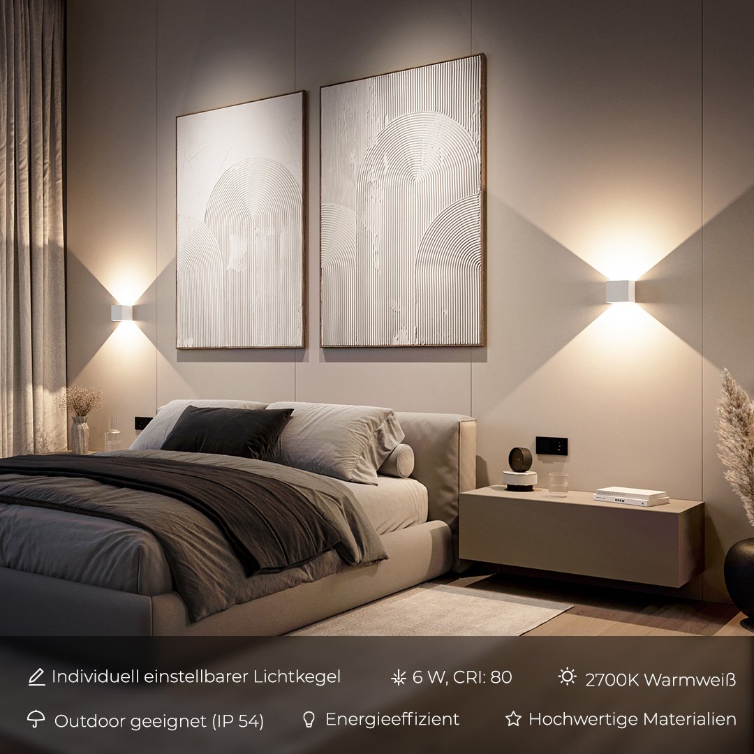 Modern LED Wall Light Sconce | Adjustable Indoor Outdoor Wall Lamp for Bedroom