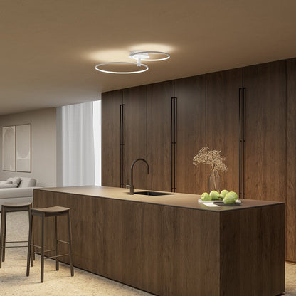 Modern Double Ring LED Ceiling Light | Dimmable Bedroom Living Room Lamp
