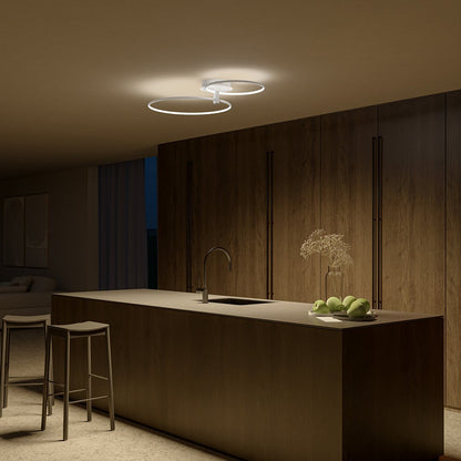 Modern Double Ring LED Ceiling Light | Dimmable Bedroom Living Room Lamp